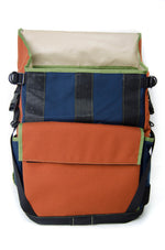 Load image into Gallery viewer, Rust and Navy Flap Top Backpack
