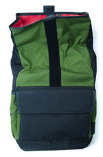 Load image into Gallery viewer, Olive and Black Roll Top Backpack
