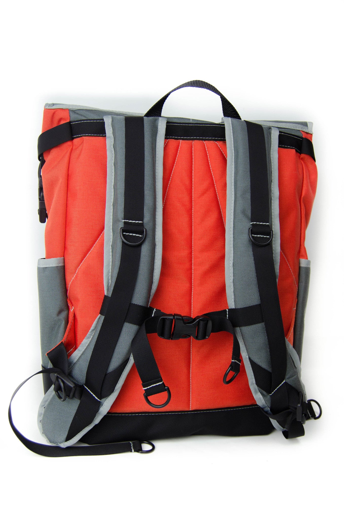 Orange and Smoke Flap Top Backpack