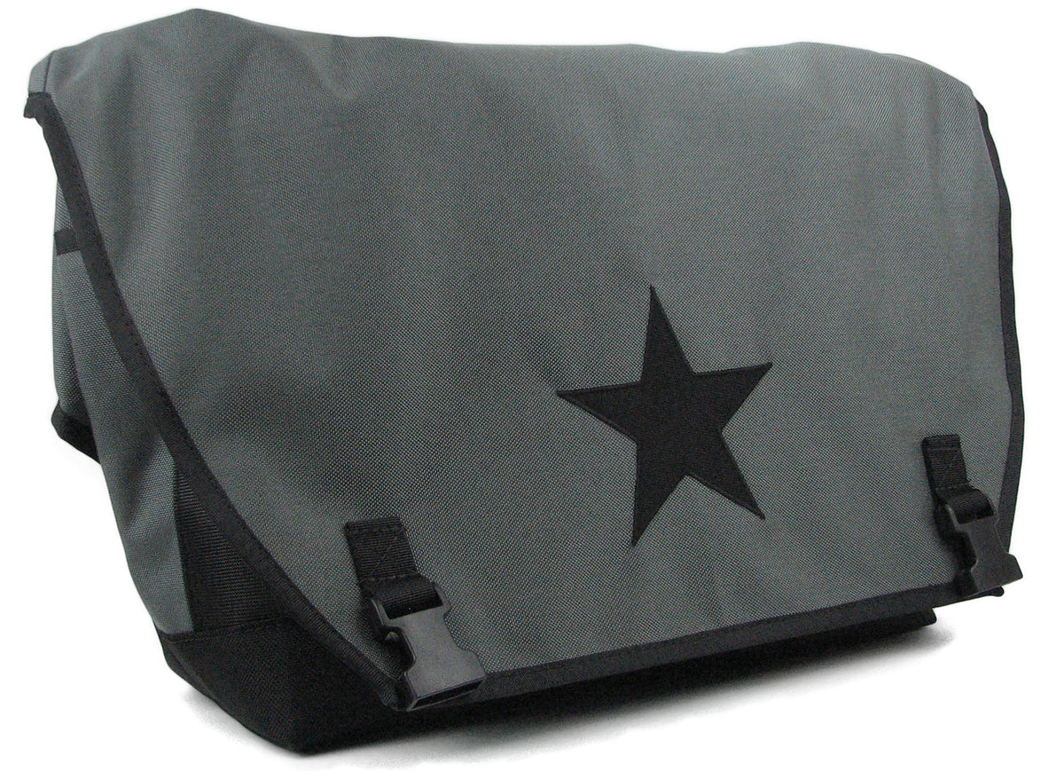 Silver and Black Waterproof Messenger Bag – Black Star Bags