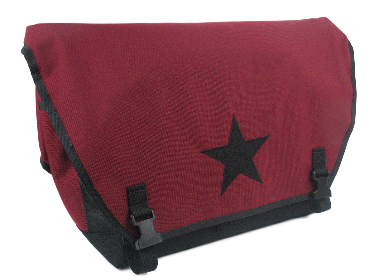 Burgundy and Black Waterproof Messenger Bag – Black Star Bags