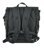 Load image into Gallery viewer, Black Roll Top Backpack With Silver Lining
