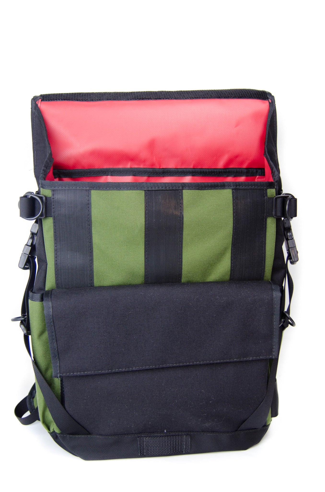 Olive and Black Flap Top Backpack