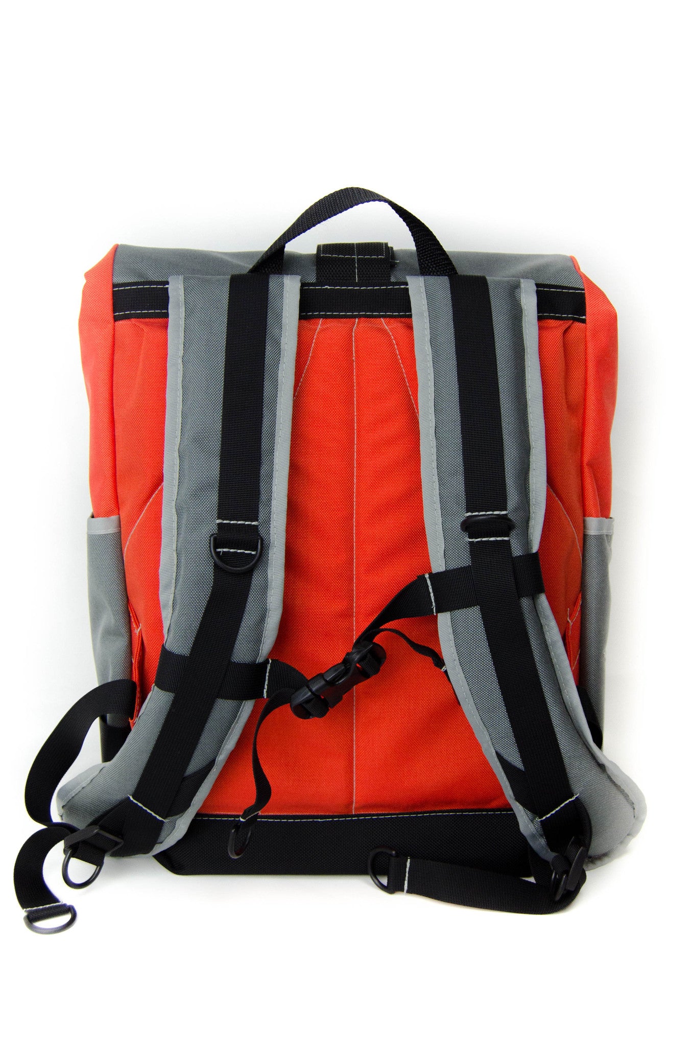 Orange and Smoke Roll Top Backpack