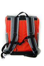 Load image into Gallery viewer, Orange and Smoke Roll Top Backpack

