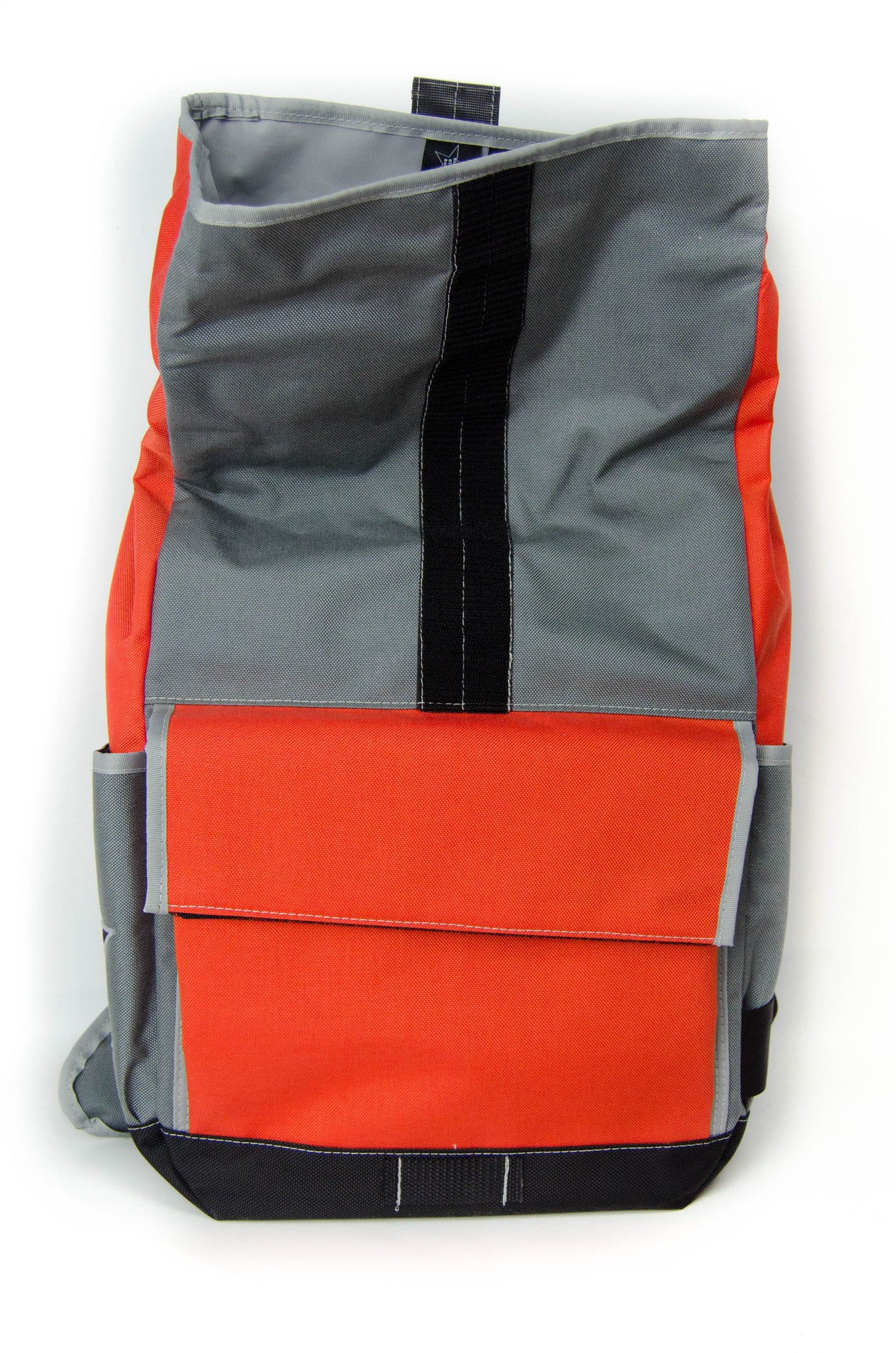 Orange and Smoke Roll Top Backpack