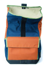 Load image into Gallery viewer, Rust and Navy Roll Top Backpack
