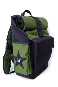 Olive and Black Roll Top Backpack