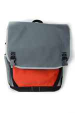 Load image into Gallery viewer, Orange and Smoke Flap Top Backpack
