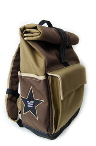 Coyote and Brown Roll Top Backpack