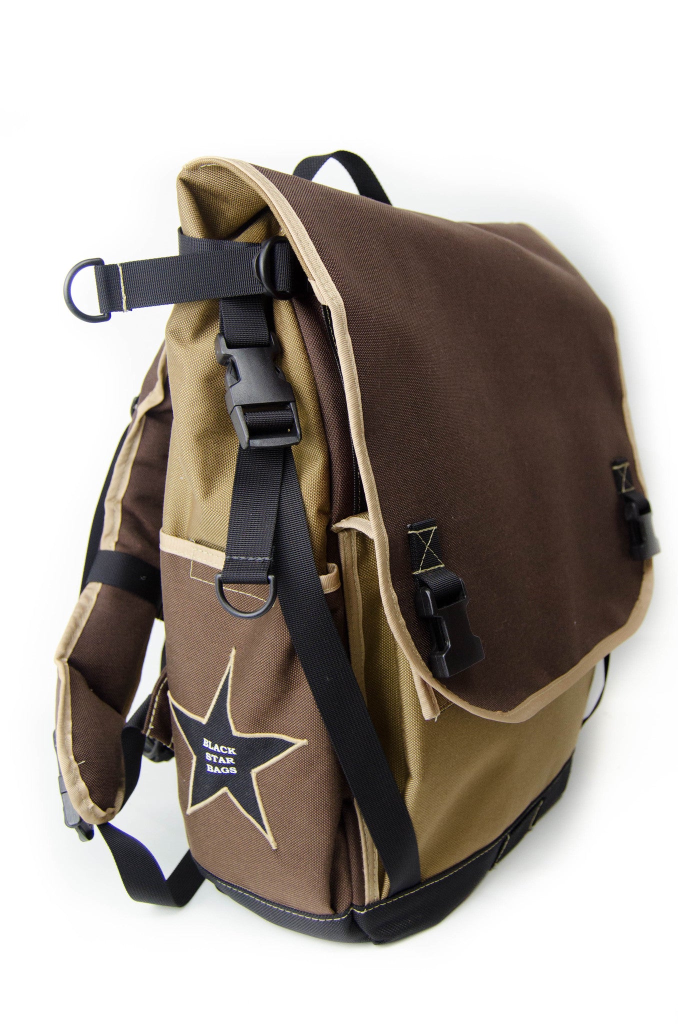 Coyote and Brown Flap Top Backpack