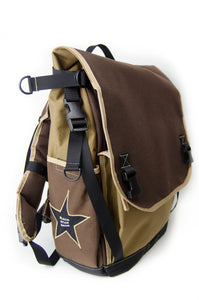 Coyote and Brown Flap Top Backpack