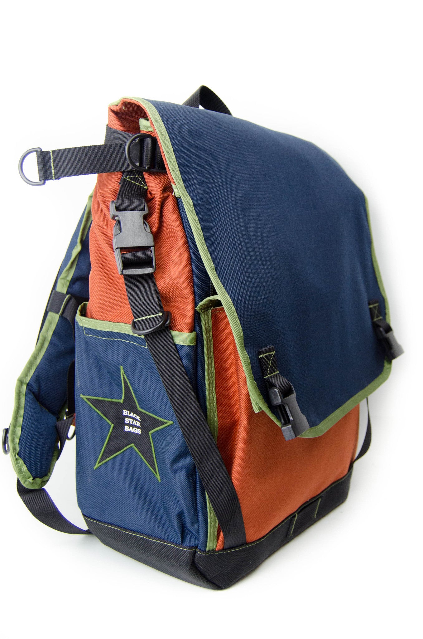 Rust and Navy Flap Top Backpack