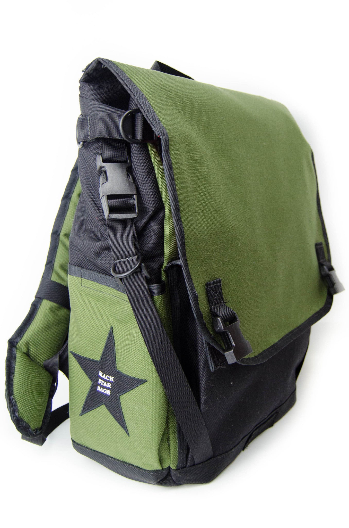 Olive and Black Flap Top Backpack