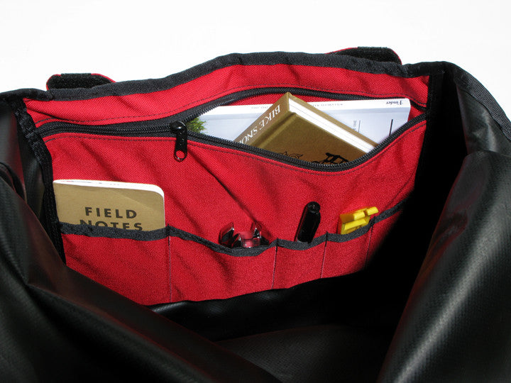 Red and Black Waterproof Messenger Bag