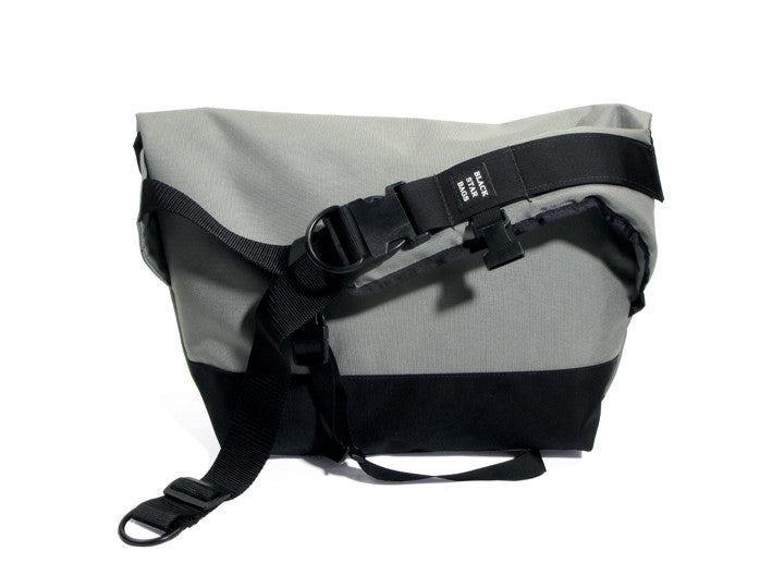 Silver and Black Waterproof Messenger Bag