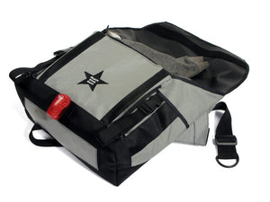 Silver and Black Waterproof Messenger Bag