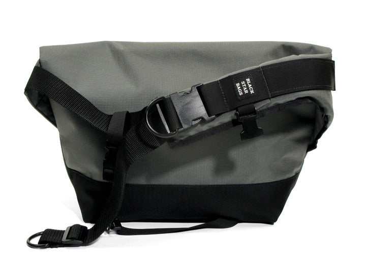 Smoke Grey and Black Waterproof Messenger Bag