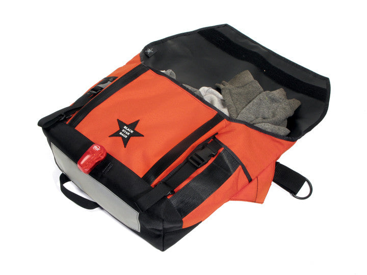 Orange and Black Waterproof Messenger Bag