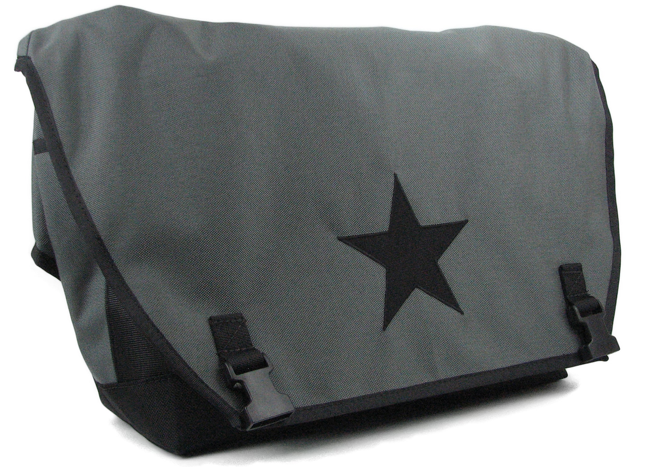Smoke Grey and Black Waterproof Messenger Bag